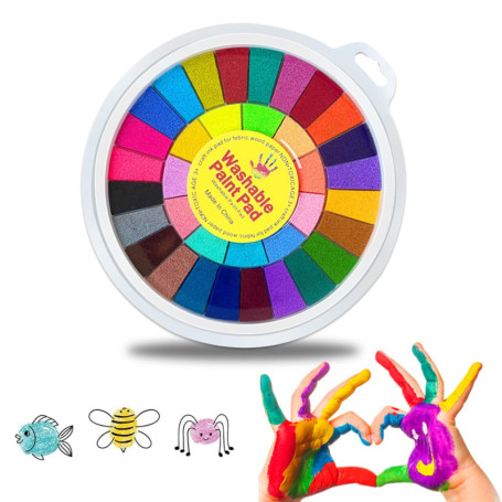 Tampon Encreur KUBDPQOR pour Enfants - 36 Couleurs Lavables et Non Toxiques