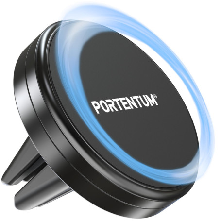 Support Téléphone Magnétique pour Voiture PORTENTUM - Fixation Grille d'Aération 360°