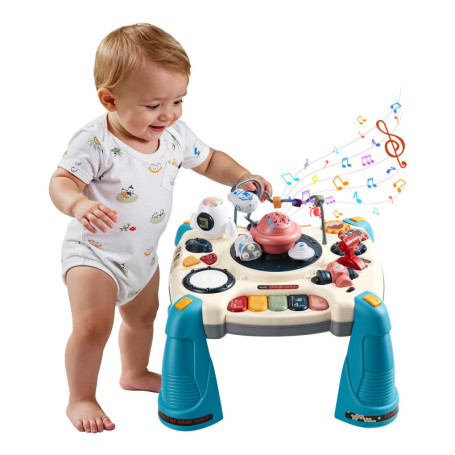 Table d'Activité Musicale pour Bébé avec Projecteur d'Étoiles - Éveil et Apprentissage
