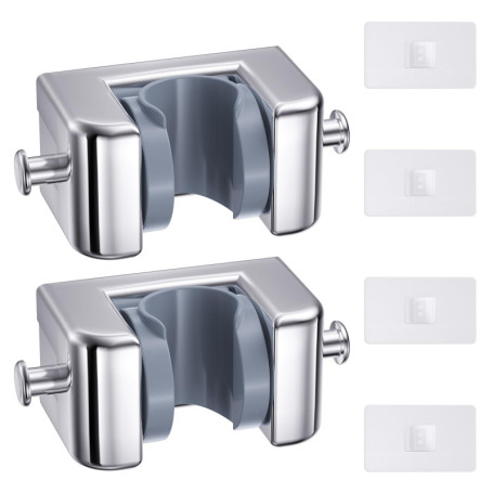 Support Adhésif pour Pommeau de Douche Alyvisun - 2 Pièces Réglables sans Perçage