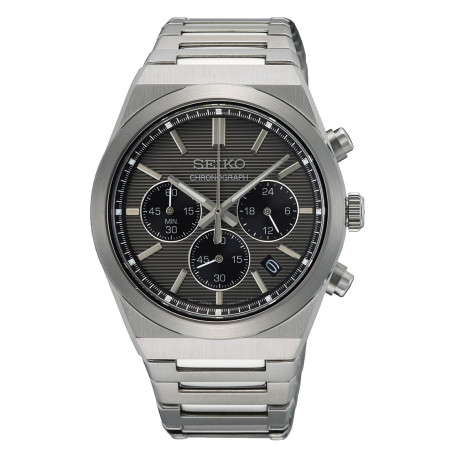 Montre Seiko Chronographe Argentée avec Cadran Gris