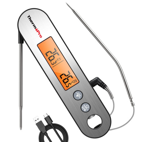 ThermoPro TP610 - Thermomètre de Cuisine à Lecture Instantanée avec Deux Sondes