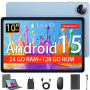 Tablette 10 Pouces, Tablette Android 15 avec Étui, Souris & Clavier, Octa-Core, 24 Go RAM + 128 Go ROM + 1 TO TF, Écran IPS HD 1