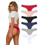 Hialegion sous-vêtements Femme Tanga Coton Dentelle T-Back sans Couture Invisibles Grandes Tailles Slip Femme 6 pièces S-3XL