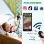EWENYS Support de cou prolongé avec télécommande pour téléphone - 40 cm - Flexible - Support pour téléphone portable POV - Suppo