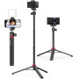 ULANZI MT-44 Perche à Selfie Bluetooth 147 cm, 2 en 1 Portable Trépied pour Smartphone Appareils Photo avec 360° Rotule, Support