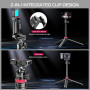 ULANZI MT-44 Perche à Selfie Bluetooth 147 cm, 2 en 1 Portable Trépied pour Smartphone Appareils Photo avec 360° Rotule, Support