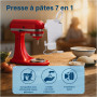 Presse à Pâtes pour KitchenAid Robots Pâtissiers par MMOBIEL – 7-en-1 Machine à Pâtes- Plaques Interchangeables pour Fusilli, Ri