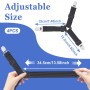 Qufiiry Attache Drap Housse, 4 Pcs NoirTendeur Drap Housse, Élastiques Ajustables Sangle Drap Housse avec Pinces Métalliques, Te