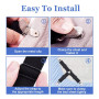 Qufiiry Attache Drap Housse, 4 Pcs NoirTendeur Drap Housse, Élastiques Ajustables Sangle Drap Housse avec Pinces Métalliques, Te