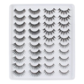 Faux Cils Naturel Court Doux 3d Faux Cil 20 paires Réutilisable à la main 4styles Epais Cat Eye Wispies Fake Lashes Multipack Mi