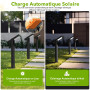 OUSFOT Lampe Solaire Exterieure Jardin 6 Pièces 40 LED, Spot Solaire Exterieur avec Deux Niveaux de Luminosité, Lumiere Solaire 