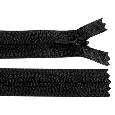 Fermeture Éclair Invisible 20 cm en Polyester Noir - 2x Cyclingcolors