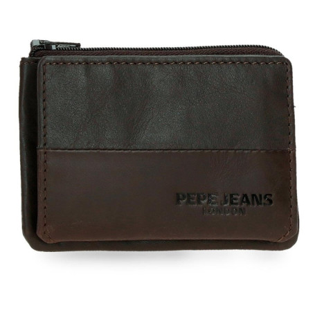 Portefeuille en Cuir Marron Pepe Jeans Ithaca avec Porte-Cartes