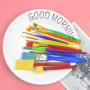 Lot de 12 pinceaux multicolores pour enfants - Aquarelle, huile et acrylique