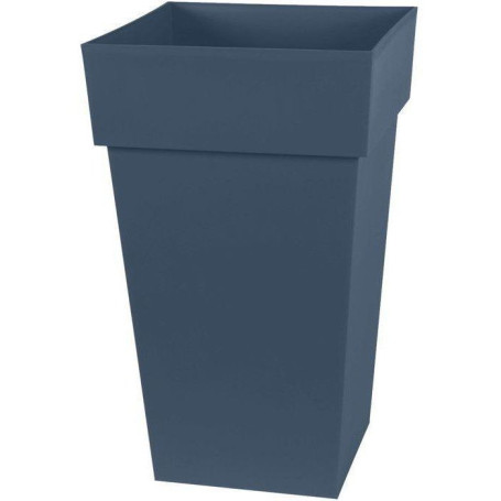 Pot de Fleur Carré Toscane EDA - 39 cm - Bleu Jean