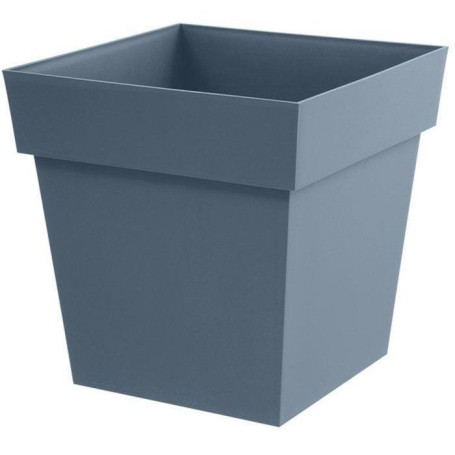 Pot de Fleurs Carré Toscane EDA - 32 cm Bleu Jean