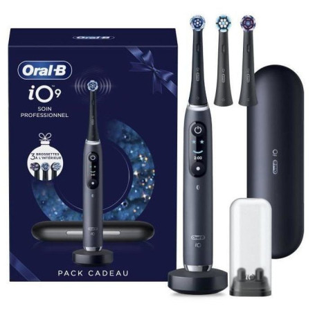 Brosse à dents électrique connectée Oral-B iO 9 Edition Noël - Noir