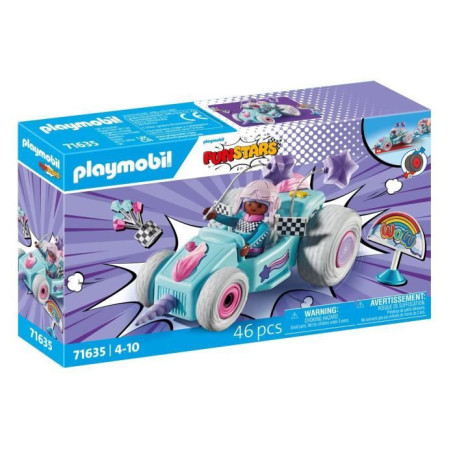 PLAYMOBIL Funstars - Jeune Fille Licorne et Kart avec 46 Pièces