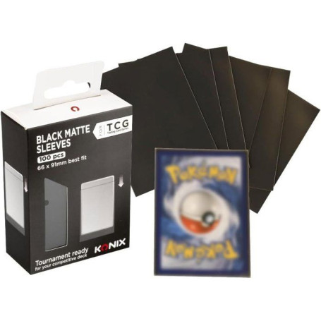 Pochettes de Protection Konix pour Cartes - 100 Unités - Noir Mat