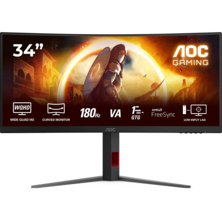 Écran PC Gamer incurvé AOC 34'' WQHD 180Hz