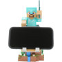 Figurine Minecraft Steve en Armure Diamant - Support Écouteurs et Accessoires