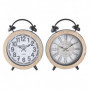 Horloge de table DKD Home Decor Naturel MDF Blanc Fer (25,8 x 8 x 32 cm) (2 Unit 95,99 €