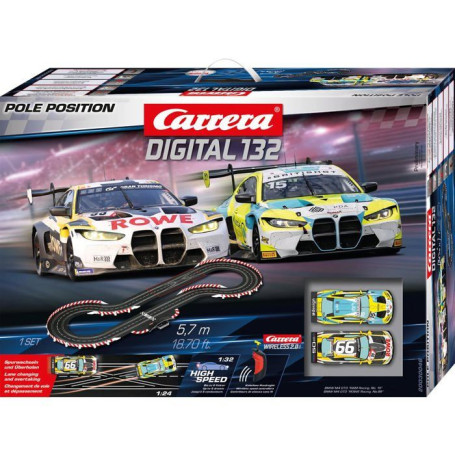 Circuit électrique Carrera Digital 132 avec 2 BMW M4 de course - Échelle 1:32