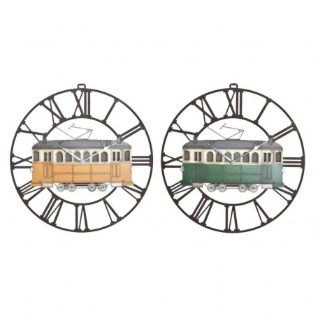 Horloge Murale DKD Home Decor Métal Vert Jaune Vintage Train (49,5 x 3,5 x 48 cm 109,99 €