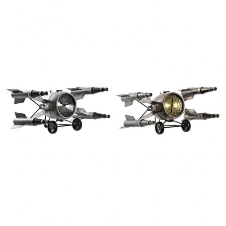 Horloge de table DKD Home Decor Argenté Doré Fer Avion (38,5 x 28 x 19,5 cm) (2 159,99 €