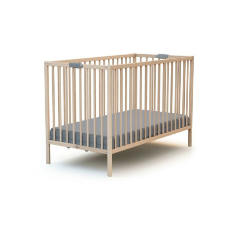 Lit Bébé Pliant WEBABY FLEX en Hêtre Brut - 60 x 120 cm