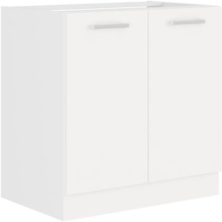 Meuble sous-évier 2 portes ATLAS - 80 cm en blanc