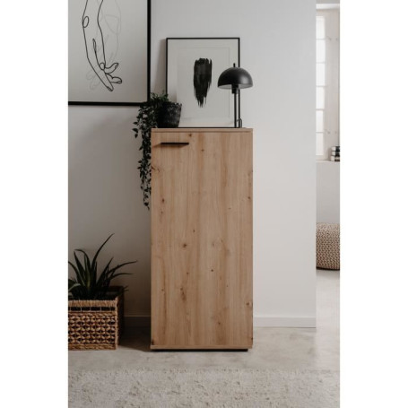 Meuble à chaussures SATOS en chêne artisan - Capacité 12 paires