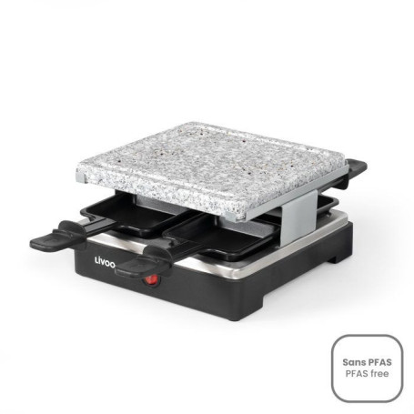 Appareil à raclette LIVOO DOC242 pour 4 personnes - 600 W avec plateau en granit