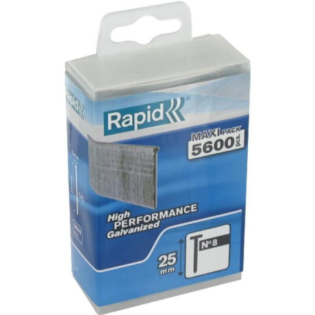 Lot de 100 Pointes Rapid Agraf n°8 de 25 mm - 5600 unités