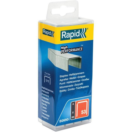 Agrafes Rapid n°53 - Boîte de 5000 pièces, 6 mm