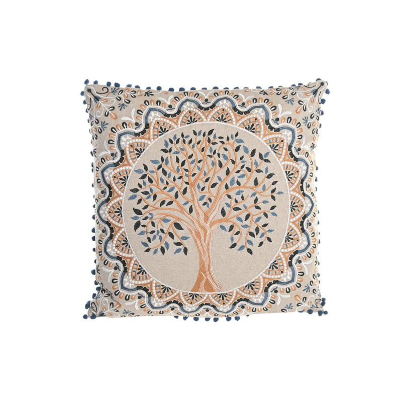 Coussin DKD Home Decor Arbre Bleu Jaune Marron Clair 60 x 20 x 60 cm