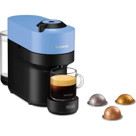 Machine à café Nespresso Vertuo Pop ENV90.A - Bleu avec 7 capsules