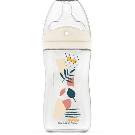 Biberon Anti-Colique DODIE 270 ml avec Tétine Biomimétique - Rose - 3+ Mois