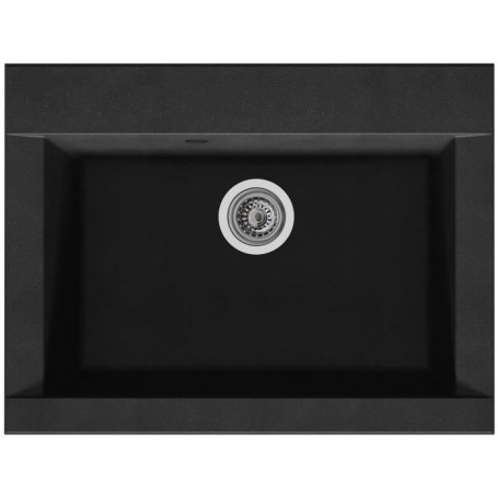 Evier de Cuisine Encastré Hexo 1 Bac Noir - 66 x 50 cm