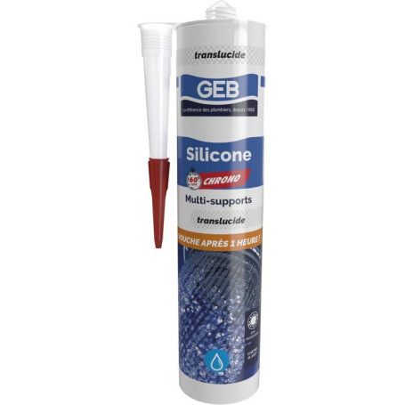 Silicone Sanitaire Translucide 280 ml - Séchage Ultra-Rapide 60 Minutes