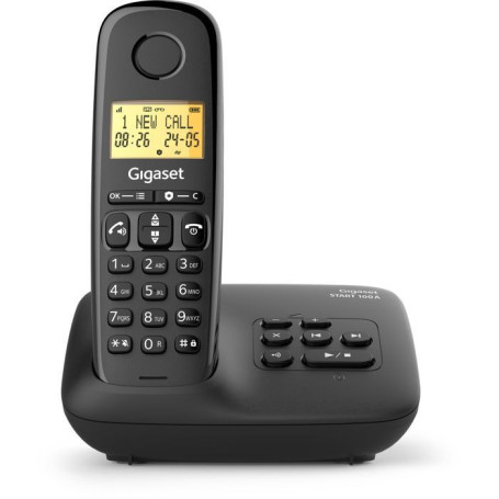 Téléphone Fixe GIGASET Basic 100A avec Répondeur et Mains Libres