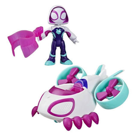 Véhicule Hélico Ghost-Spider avec Figurine 7,5 cm - Marvel Spidey