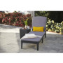 Chaise Longue JAIPUR en Résine Imitation Rotin - Gris Graphite avec Dossier Réglable