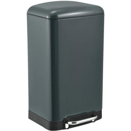 Poubelle de cuisine à pédale GREENWICH - 40L en acier inoxydable gris mat