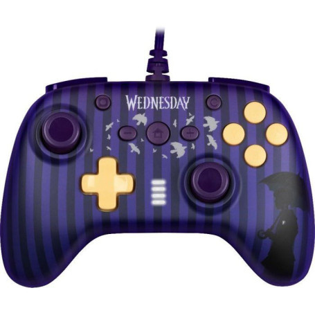 Manette Filaire KONIX pour Nintendo Switch et PC - Violet et Noir avec Poignées Anti-Dérapantes