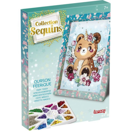 Kit Créatif Sequins Féériques - Ourson à Décorer - LANSAY