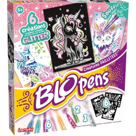 Blopens LANSAY - Set de Créatures Pailletées pour Dessin Fantastique