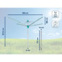 Séchoir Parapluie Leifheit Linomatic 400 Easy - 40m d'Étendage Turquoise