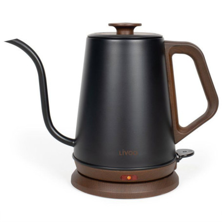 Bouilloire Électrique Col de Cygne LIVOO DOD206 - 1360 W - 1 L - Noir et Marron